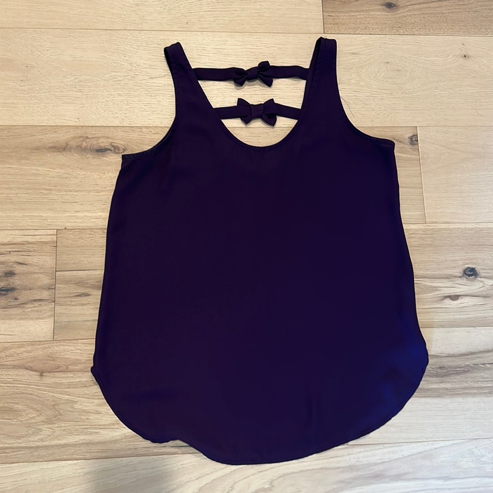 Soprano Purple Tank Top with Bow Details